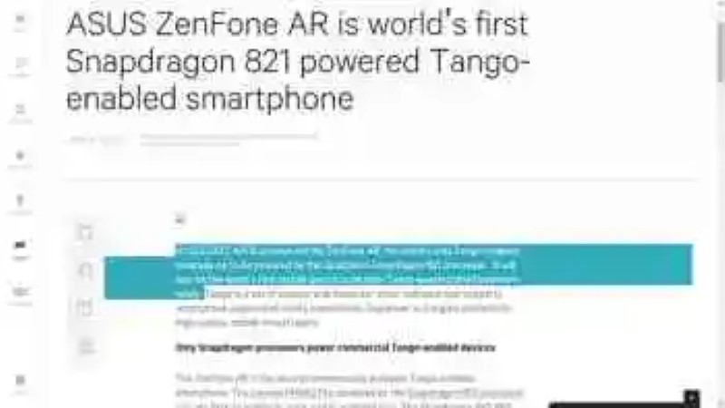 ASUS Zenfone AR: Qualcomm anticipa il secondo smartphone Android con Project Tango