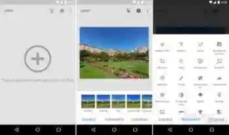 Assim é a nova interface do Snapseed para Android