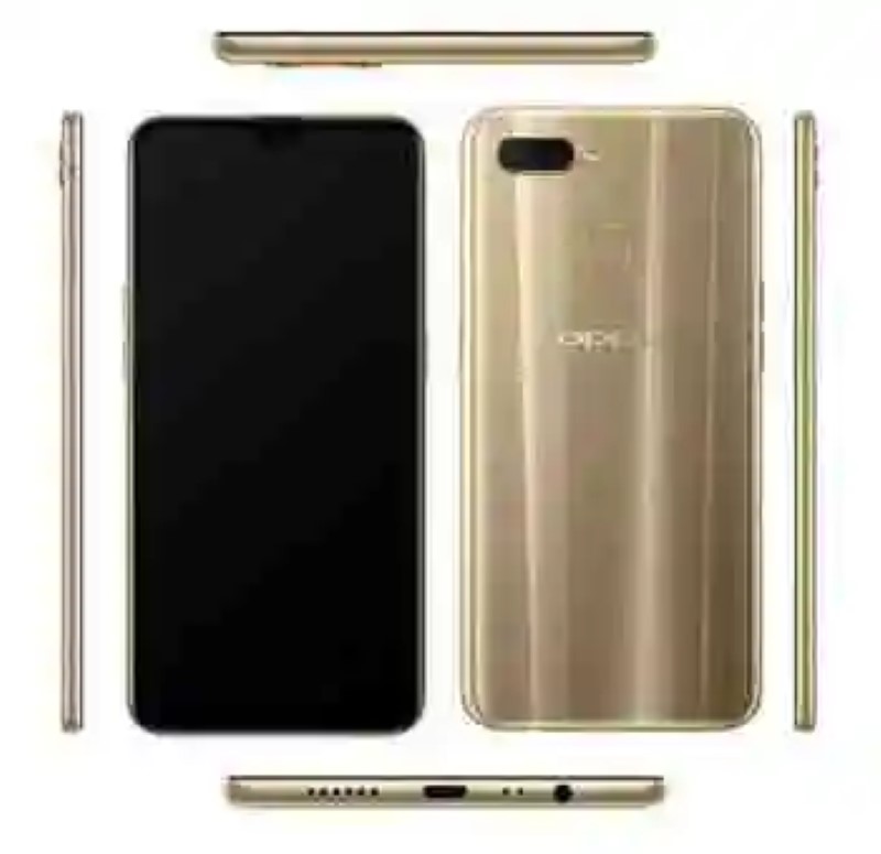 The OPPO A7 is filtered out by fully revealing its 4 GB of RAM and a screen with a notch in the form of a drop of water