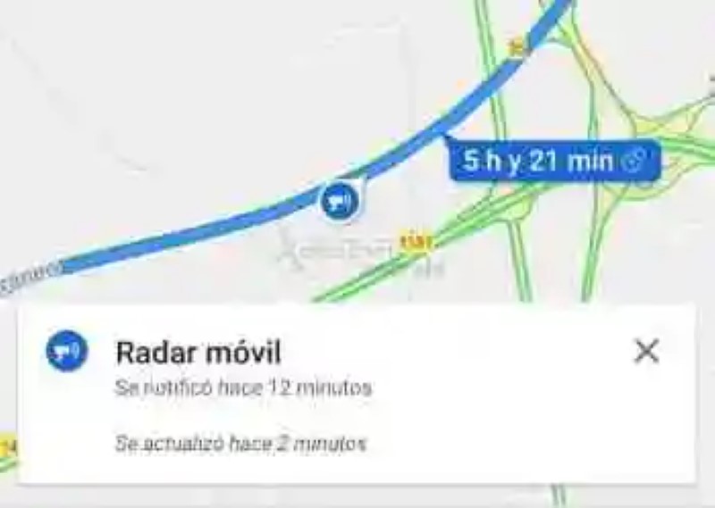Le radar de Google Maps Espagne, ainsi que le rapport des incidents de trafic Waze