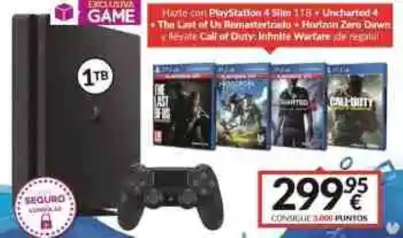 GAME announces a new pack of PS4 Slim 1TB plus 4 games for 299,95 euro