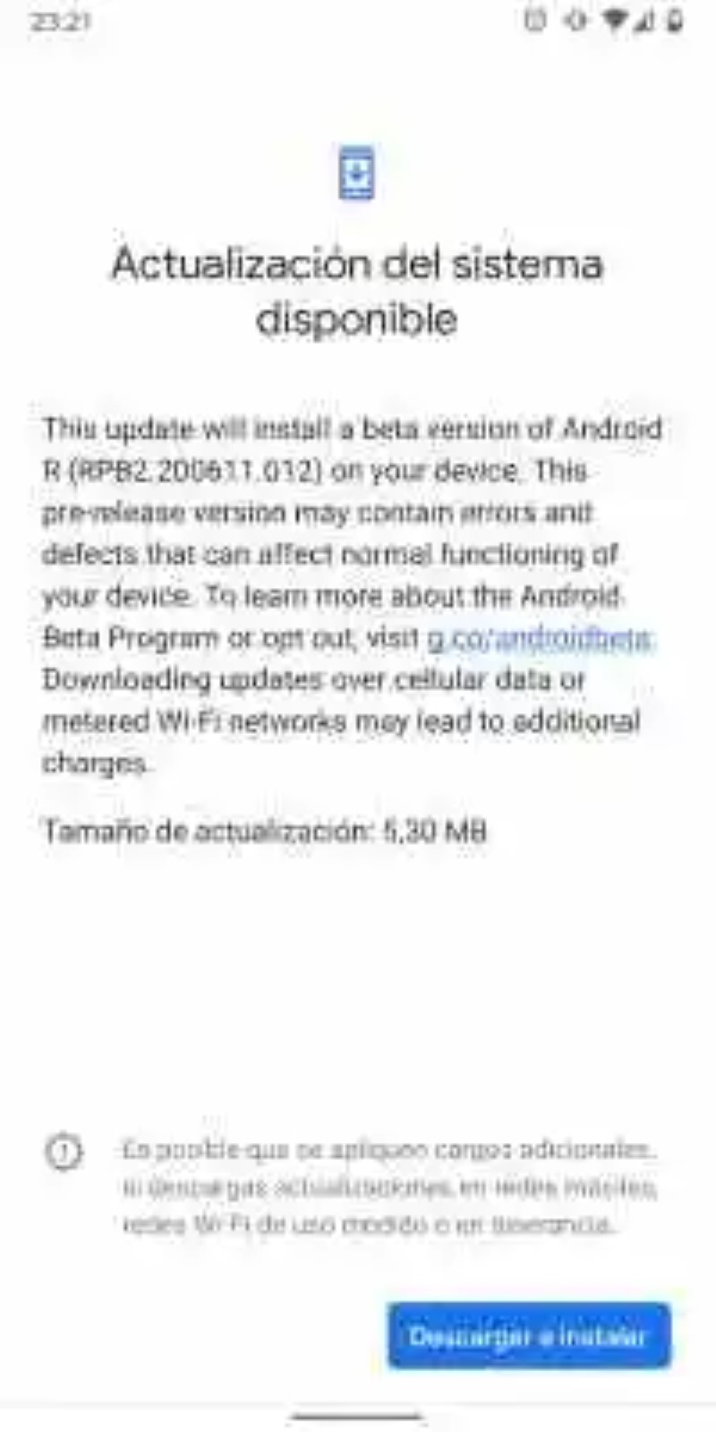 Android 11 Beta 2.5 ist die Pixel-Fehler zu beheben