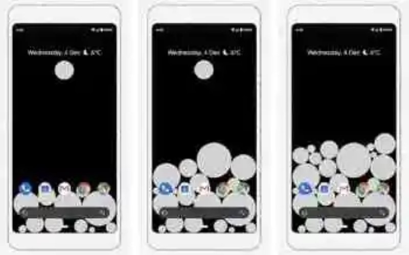 This wallpaper Google allows you to know how much you&#8217;re using the phone using bubbles