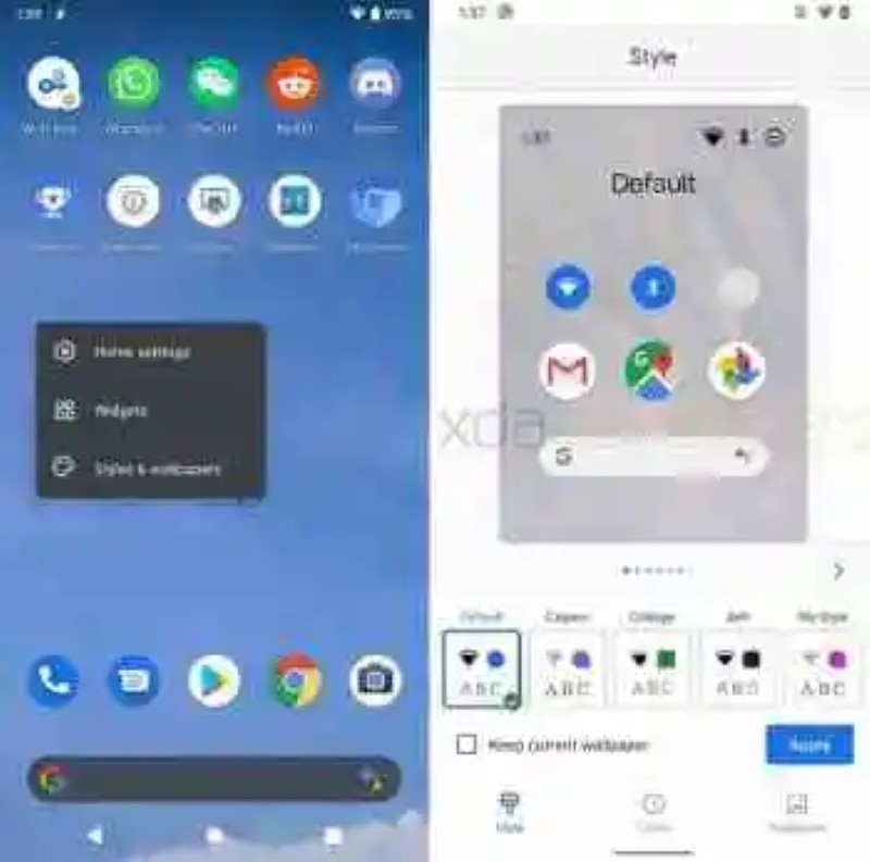 So it would be the new theme selector of the Pixel with Android 10