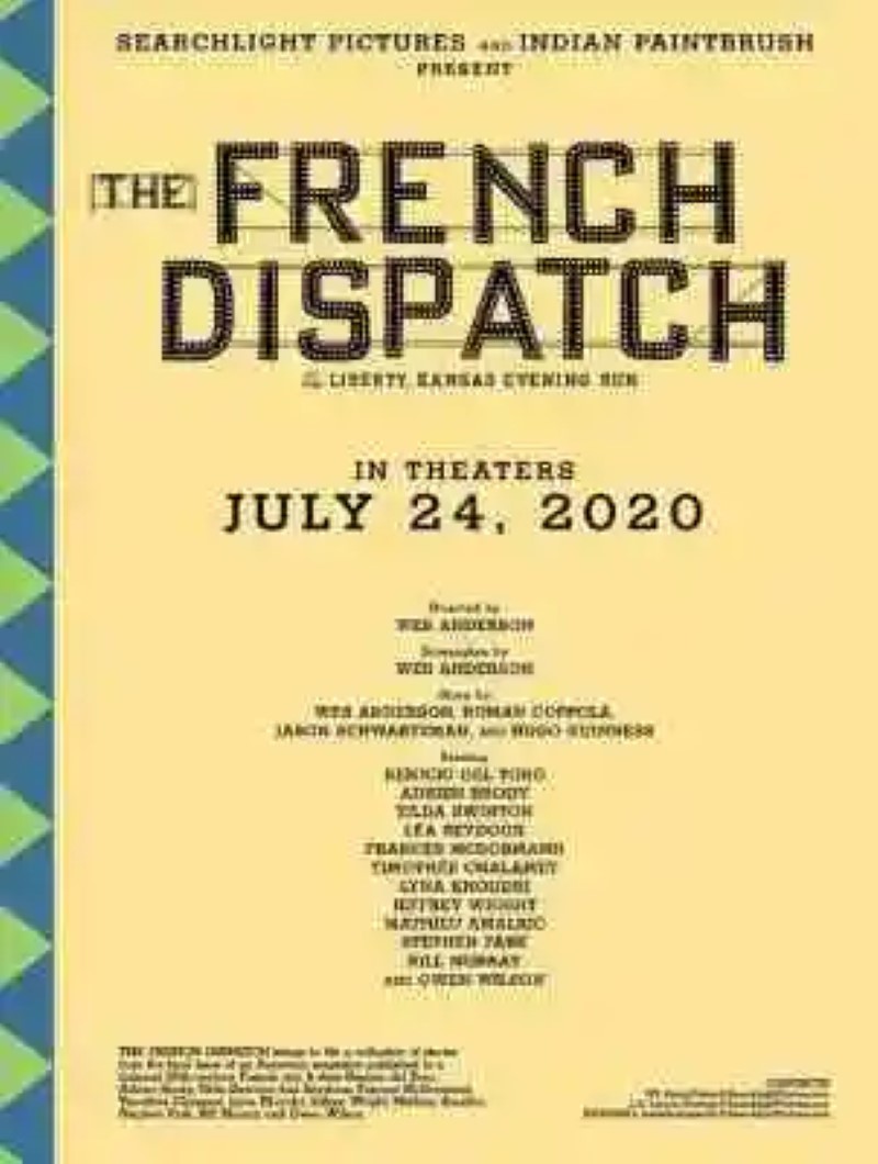 &#8216;The French Dispatch&#8217;: the new Wes Anderson has a release date, synopsis and cast confirmed