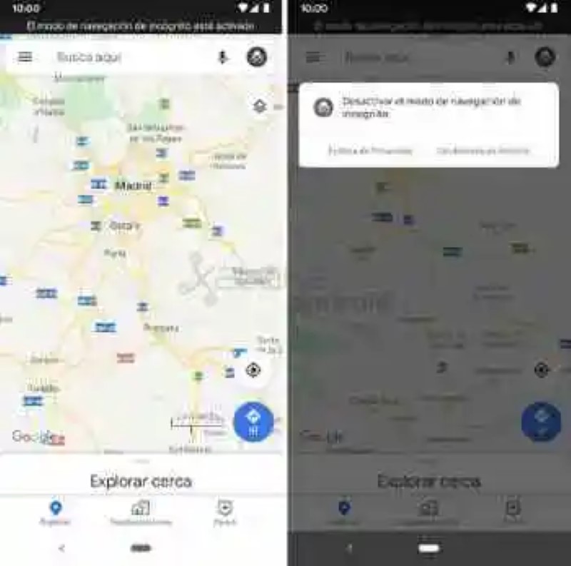 How to activate incognito mode in Google Maps for Android