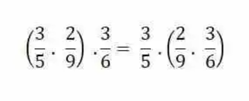 Associative property in fraction multiplication